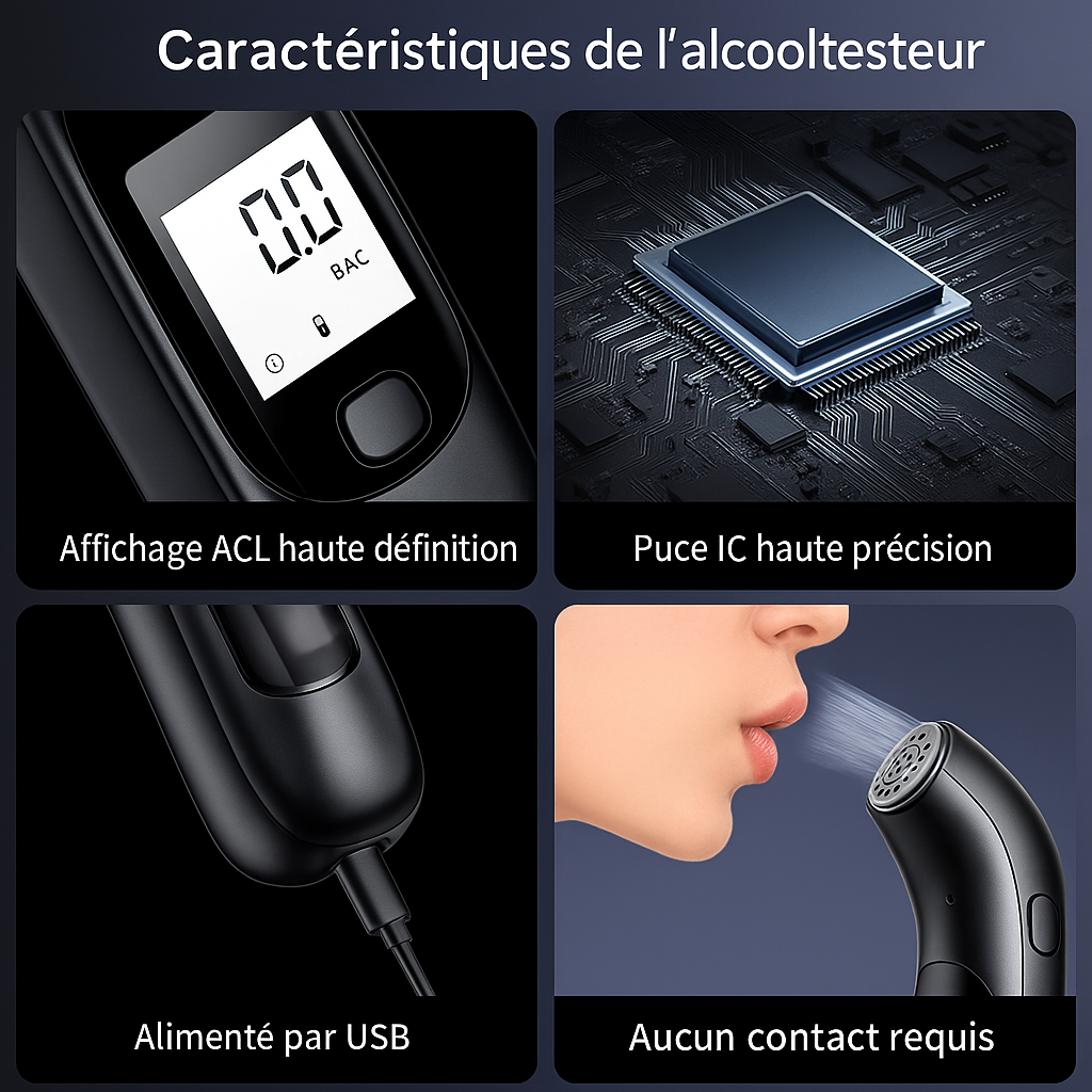 Éthylotest Sans Contact – Résultat Rapide, Hygiène Totale, Conduite en Toute Conscience ⚡