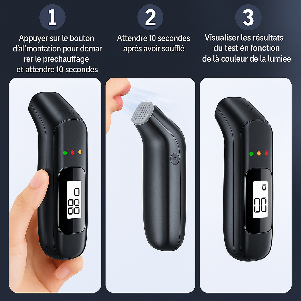 Éthylotest Sans Contact – Résultat Rapide, Hygiène Totale, Conduite en Toute Conscience ⚡