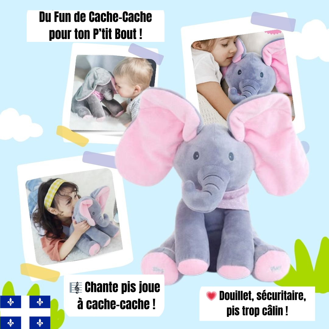 🐘 L’Éléphant Cache-Cache™ – Le Jouet qui Fait Rire, Rêver et Dormir Bébé