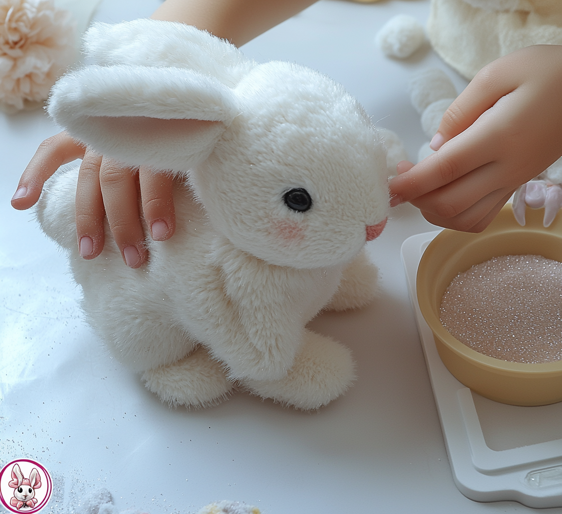 Lapin Interactif Bunby - Oreilles Qui Bougent, Jouet Réaliste Pâques Pour Enfants (Blanc Et Marron)