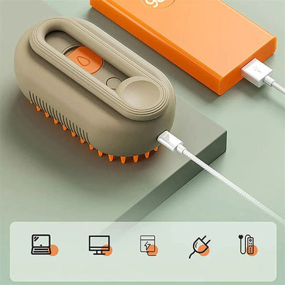 PoilDouce™ – Brosse Vapeur Magique pour Démêler, Nettoyer pis Masser ton Animal !