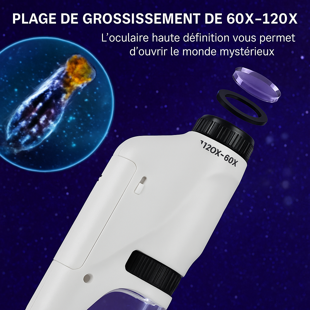 Microscope de Poche pour Enfants – Explore le Monde Invisible ! 🔬