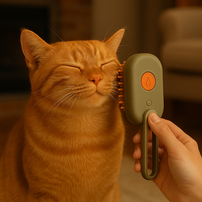 PoilDouce™ – Brosse Vapeur Magique pour Démêler, Nettoyer pis Masser ton Animal !